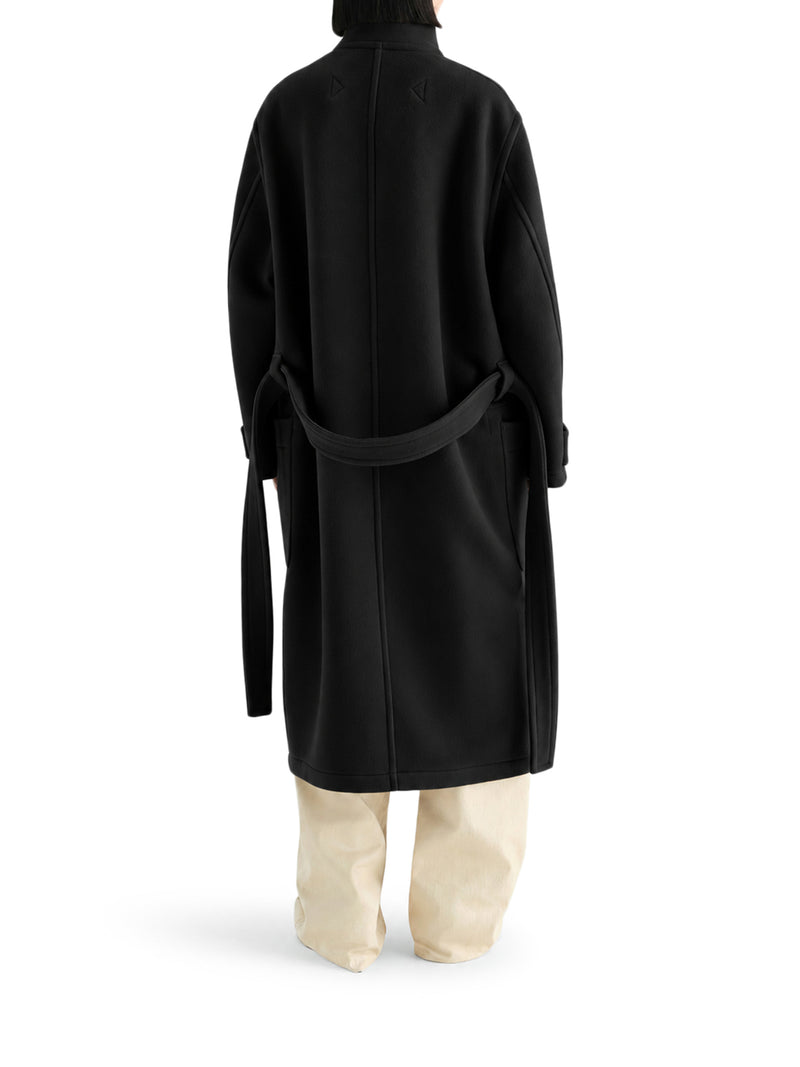 LONG WOOL COAT WITH BELT