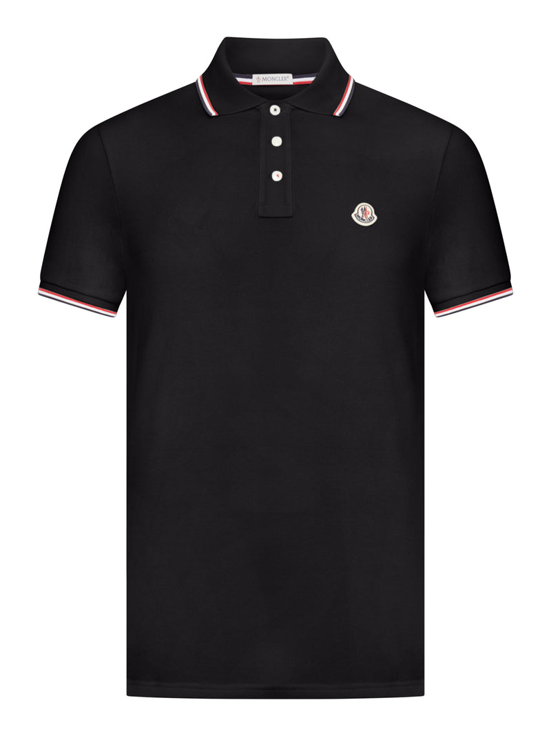 COTTON PIQUET POLO SHIRT WITH TRICOLOUR FINISHES