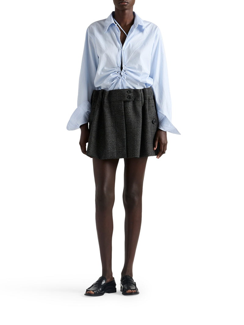 VICHY PATTERN MOULINÉ WOOL MINI SKIRT