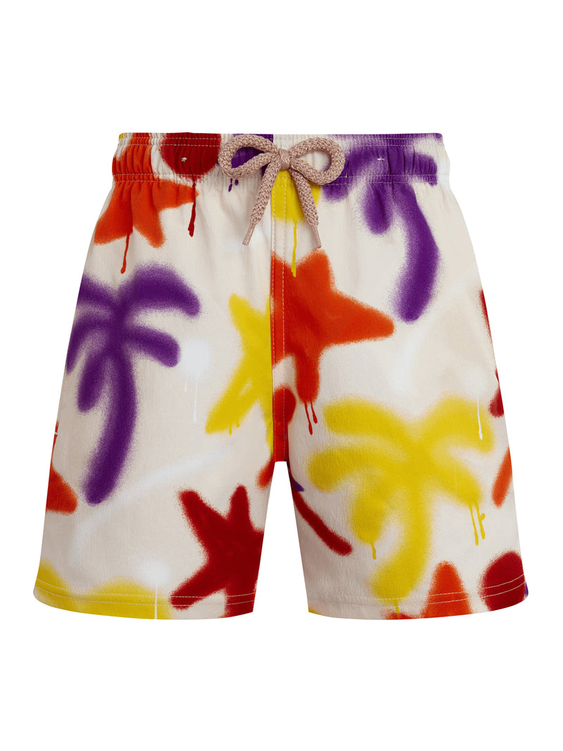 SPRAY PAINT STRETCH SWIM SHORTS
