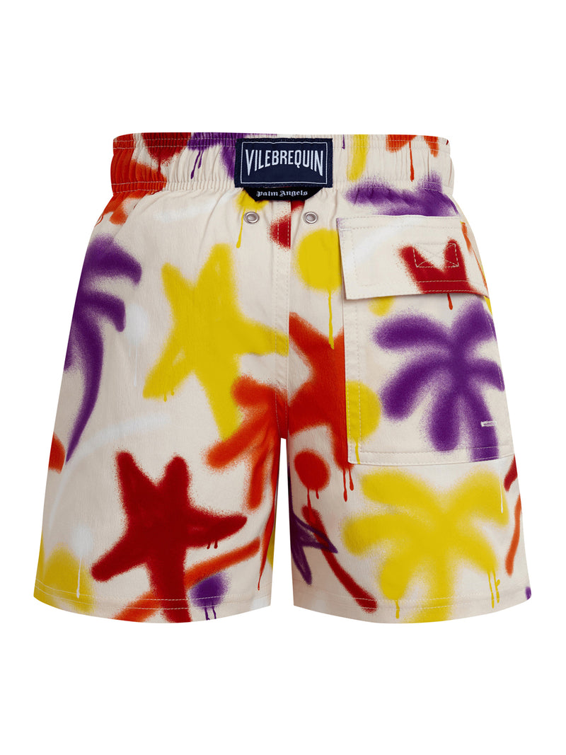 SPRAY PAINT STRETCH SWIM SHORTS
