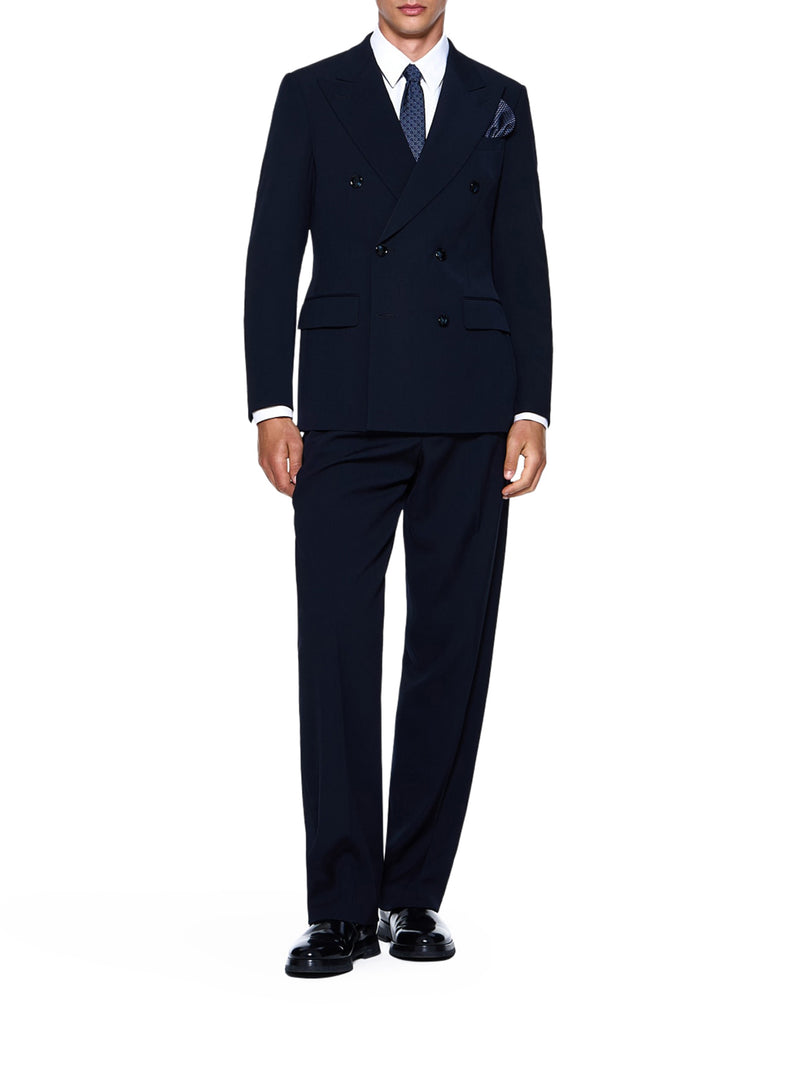 ROYAL LINE DOUBLE BREASTED SUIT IN CANNETÉ CREPE WOOL