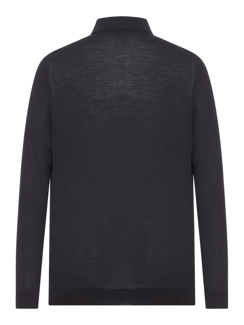 LONG-SLEEVED WOOL POLO SHIRT