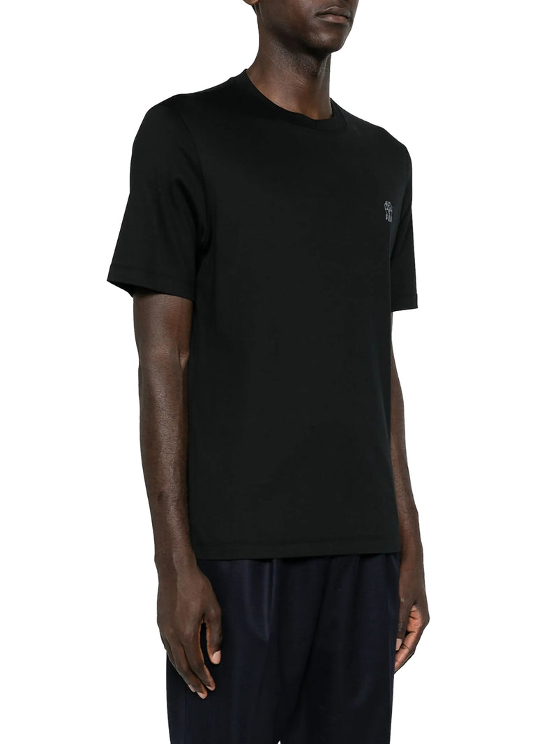 COTTON T-SHIRT WITH CONTRASTING LOGO PRINT