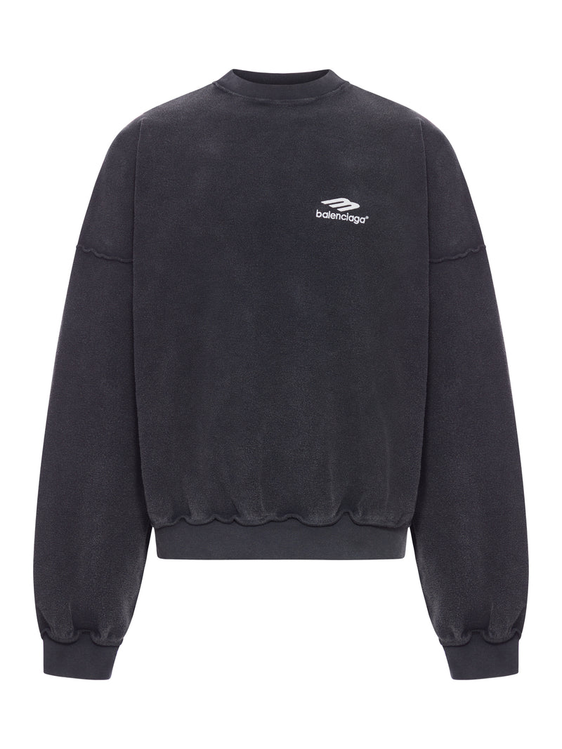 INSIDE-OUT 3B SPORTS ICON SWEATSHIRT IN DÉLAVÉ BLACK