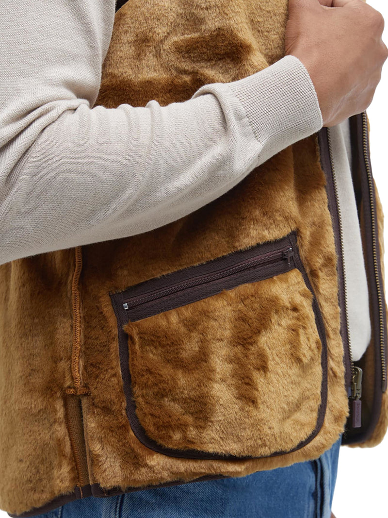 REVERSIBLE FLEECE VEST WITH ZIP