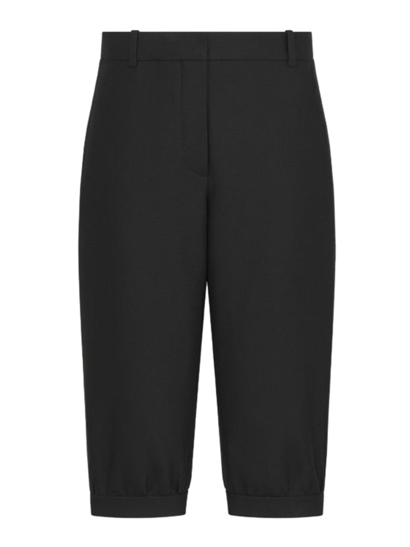 GRAIN DE POUDRE BERMUDA SHORTS IN VIRGIN WOOL AND SILK