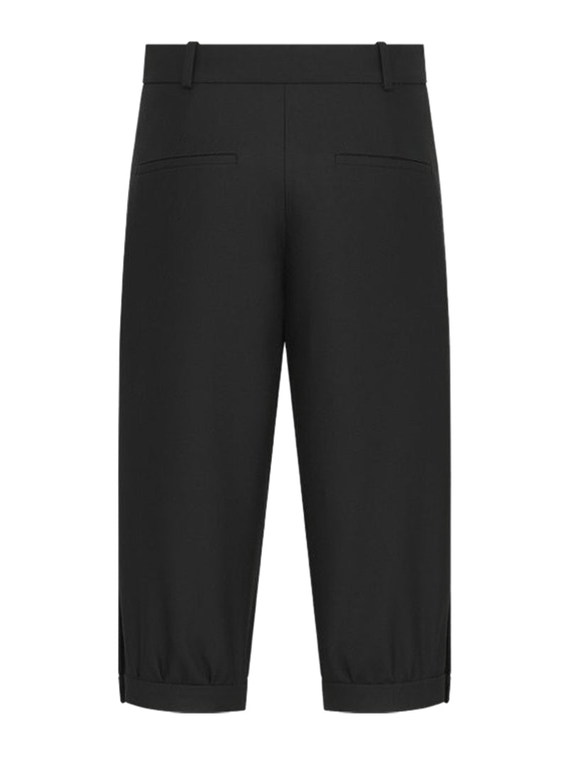 GRAIN DE POUDRE BERMUDA SHORTS IN VIRGIN WOOL AND SILK