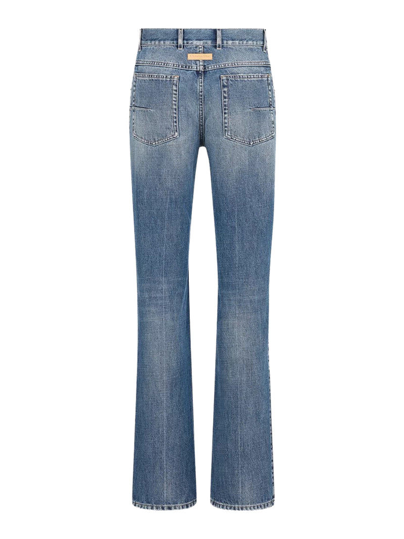 BLUE STONEWASHED COTTON DENIM JEANS