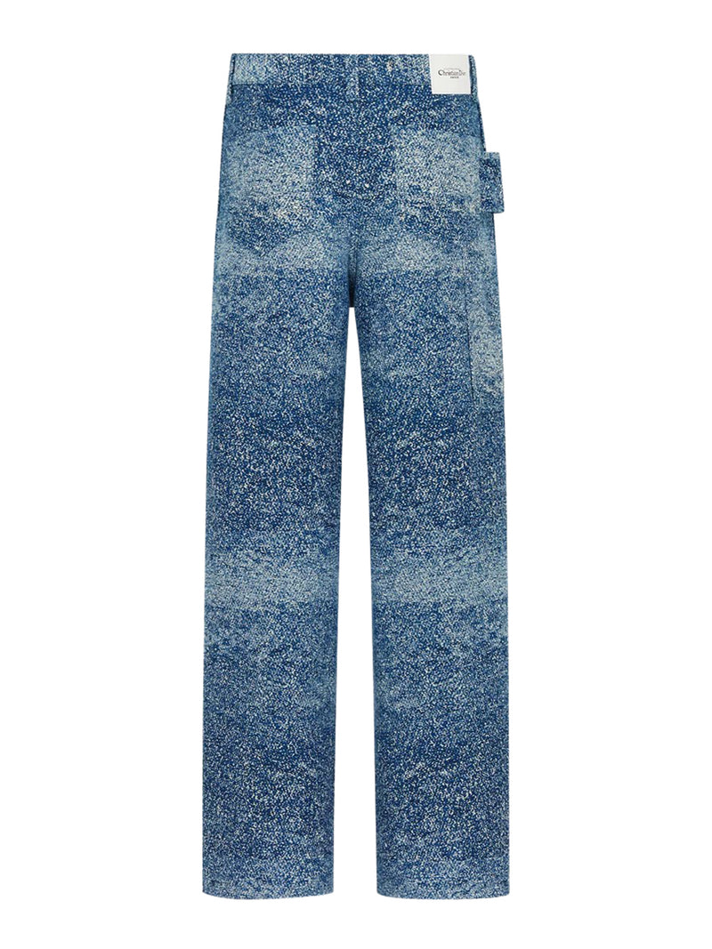 CARPENTER STYLE JEANS WITH LEATHER JACRON