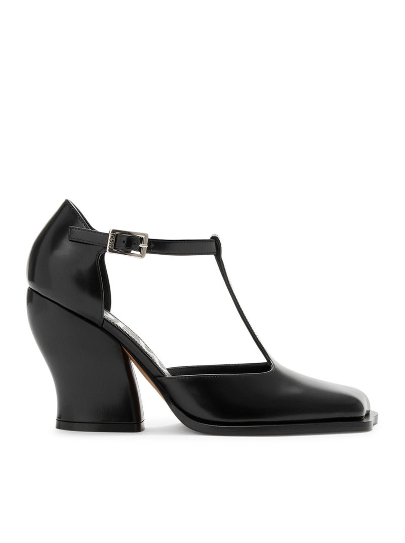 T-BAR WAVE DÉCOLLETÉ IN BRUSHED CALFSKIN