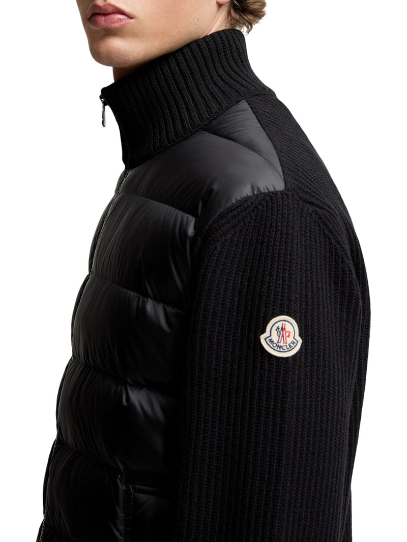 WOOL AND CASHMERE PADDED CARDIGAN WITH ZIP