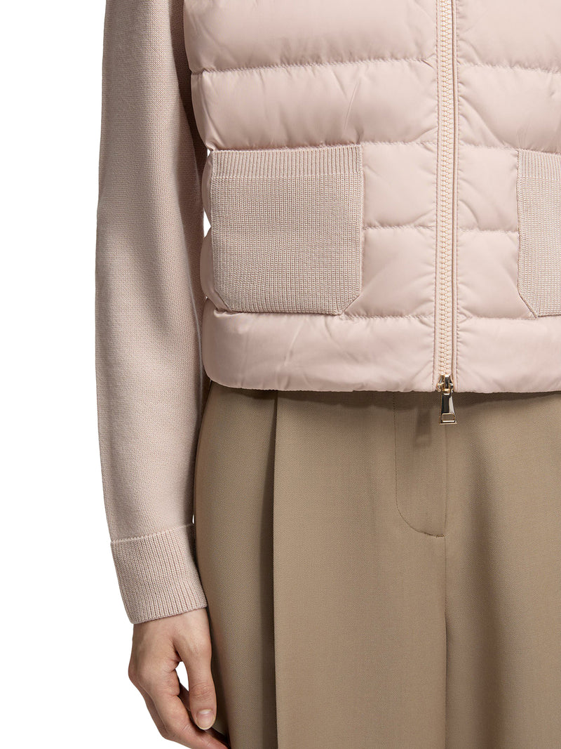 WOOL PADDED CARDIGAN WITH ZIP