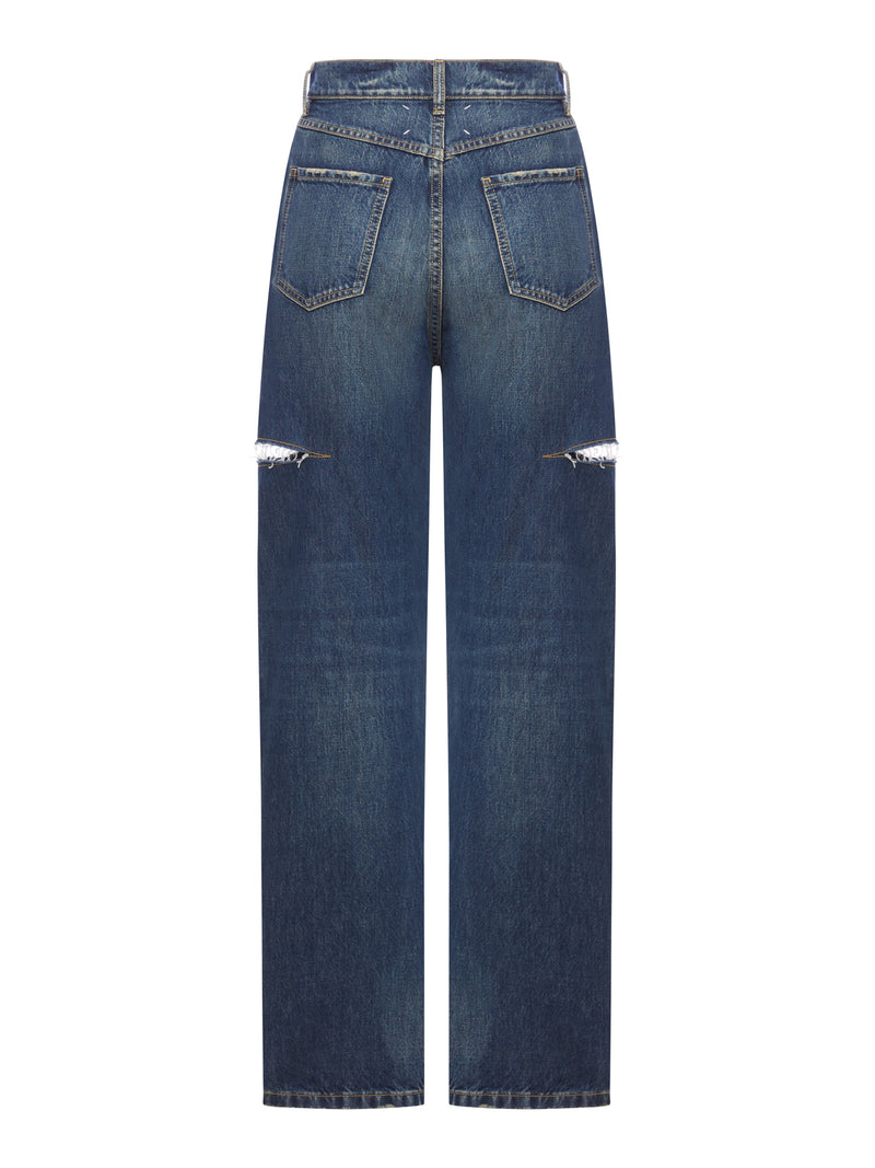 DENIM JEANS WITH SIDE RIPS