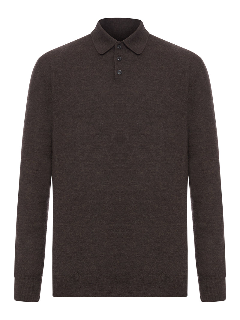 WOOL POLO WITH ELBOW PATCHES