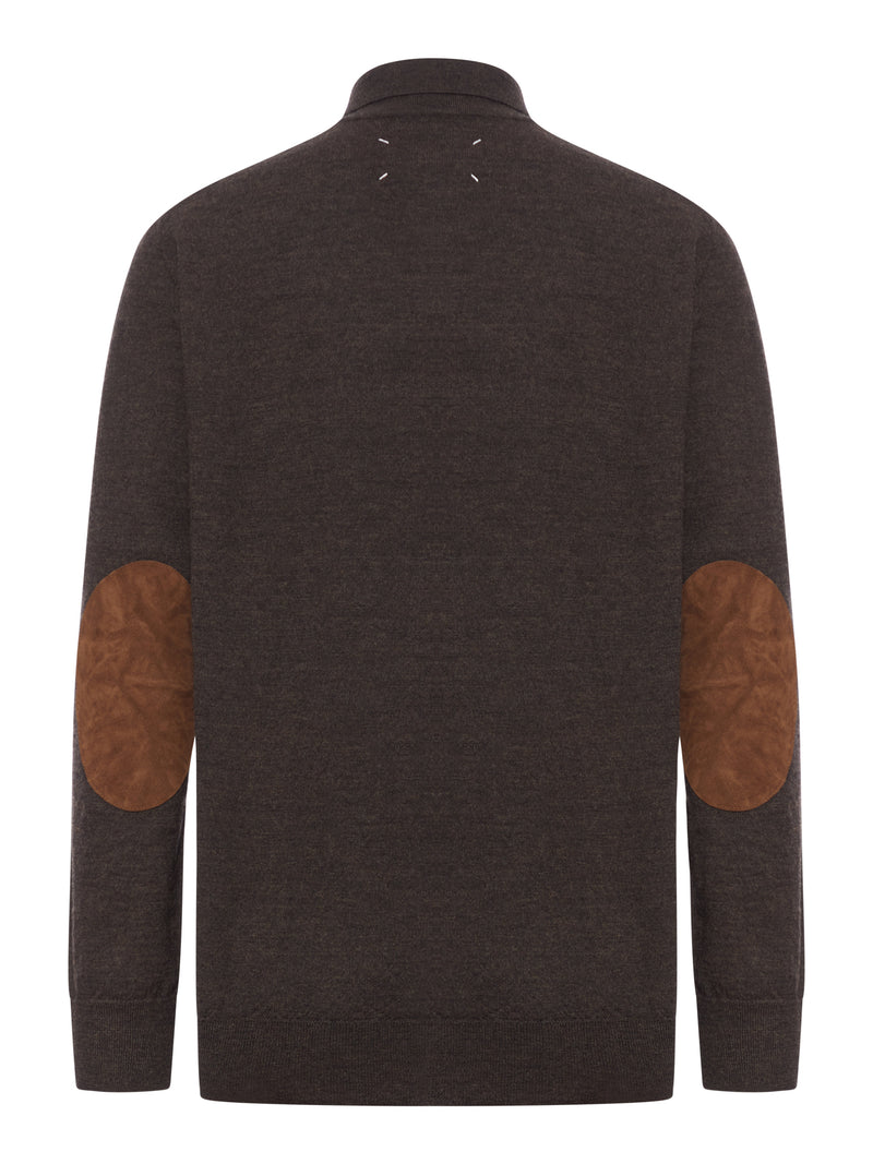 WOOL POLO WITH ELBOW PATCHES