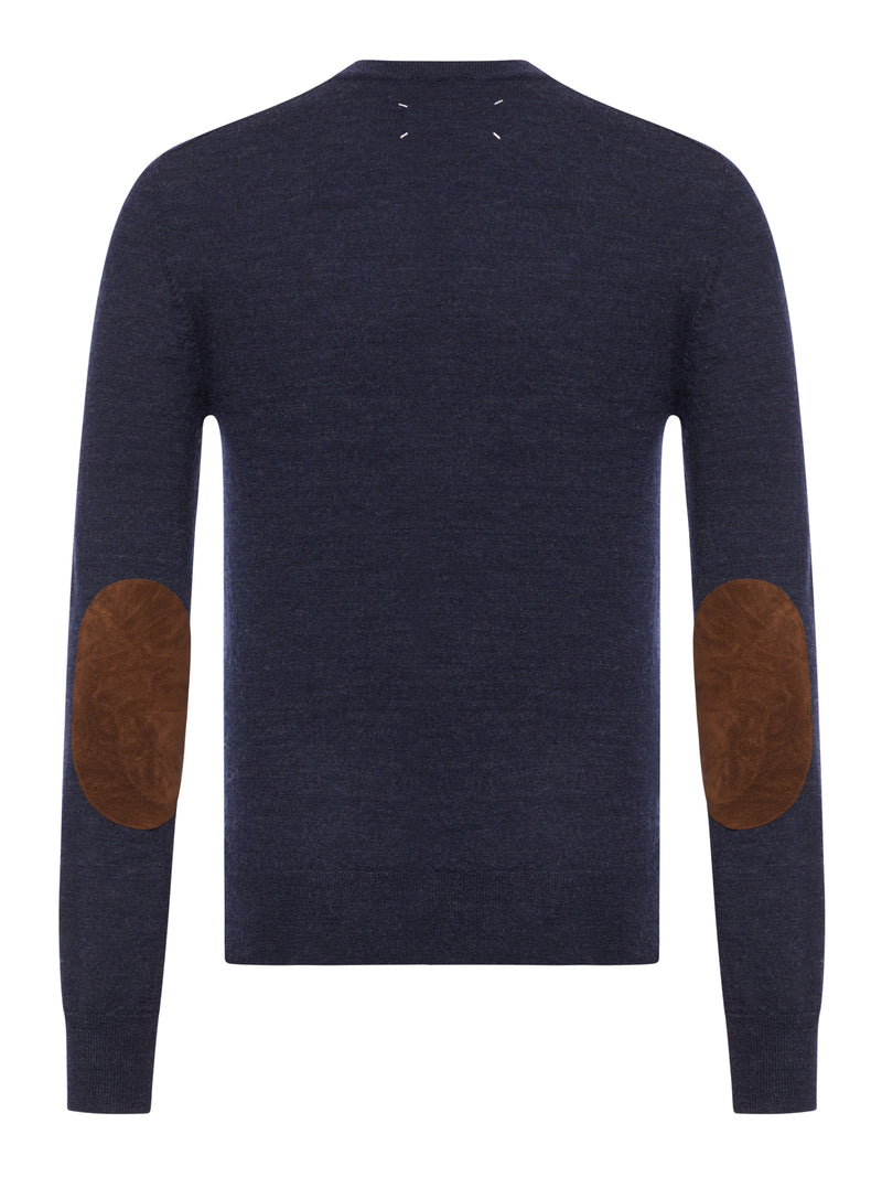 WOOL SWEATER WITH ELBOW PATCHES