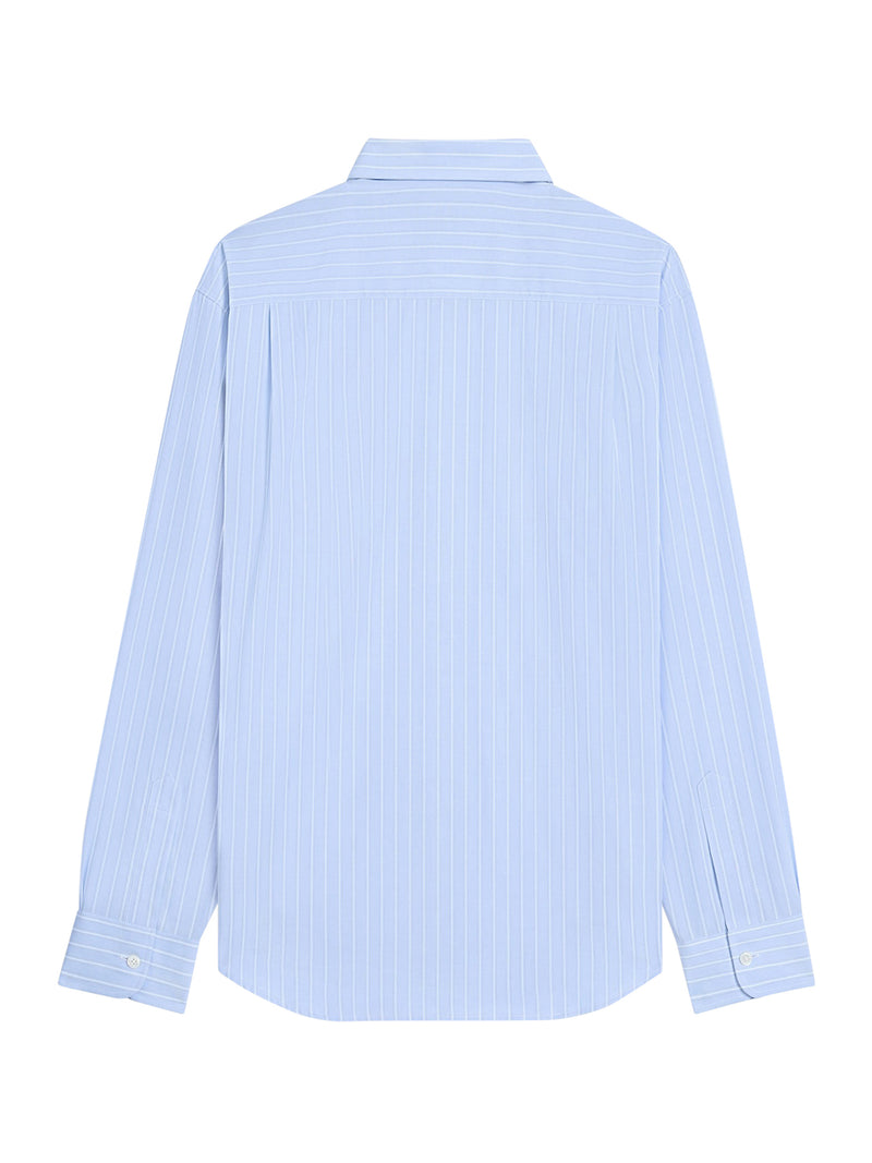 WIDE-SLEEVED COTTON POPLIN SHIRT WITH STRIPES