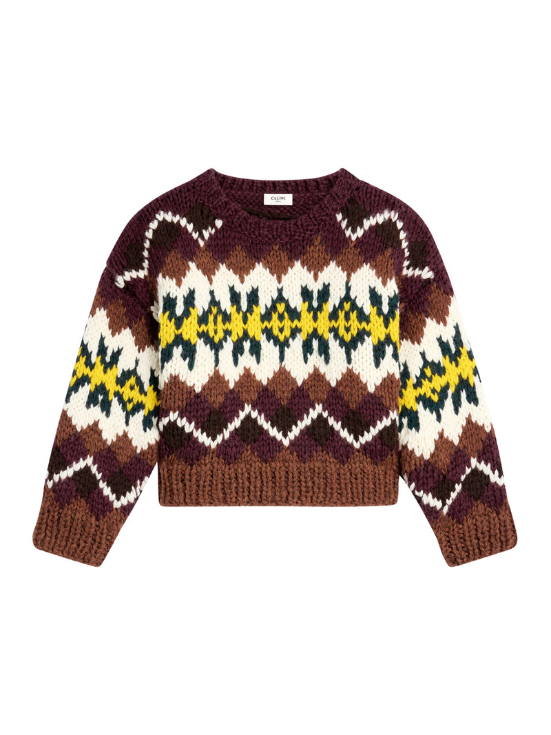 FAIR ISLE WOOL CREW NECK SWEATER