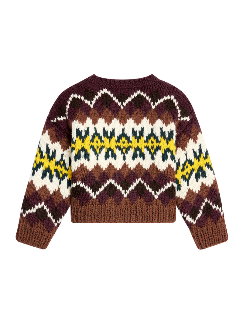 FAIR ISLE WOOL CREW NECK SWEATER