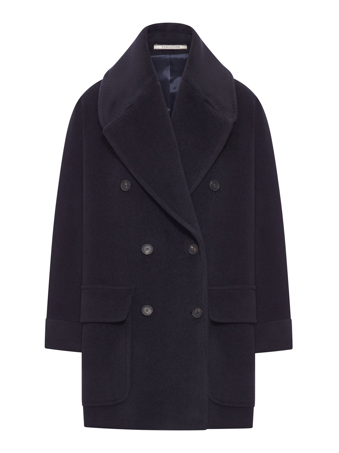 DOUBLE-BREASTED WOOL CLOTH COAT