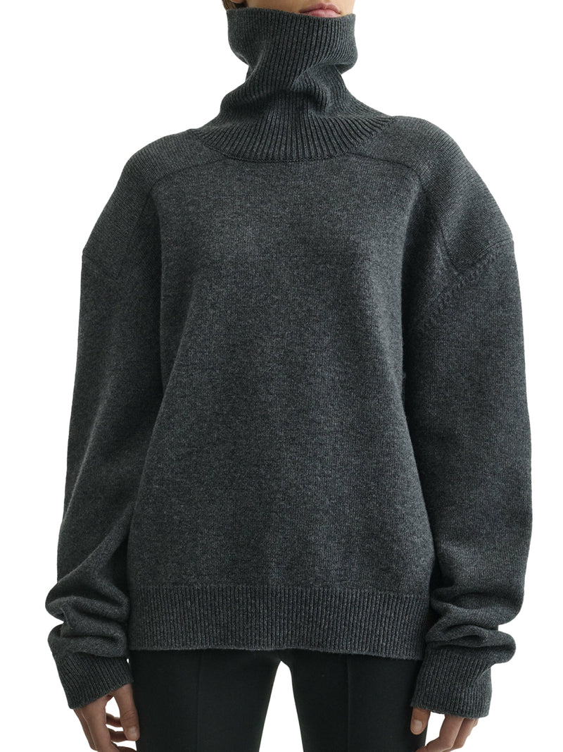 WOOL AND CASHMERE PATCHED SHOULDER SWEATER