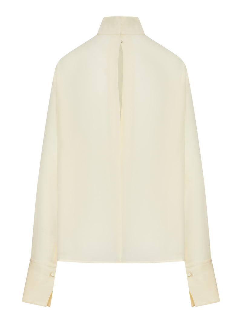 LONG-SLEEVED SILK GEORGETTE BLOUSE