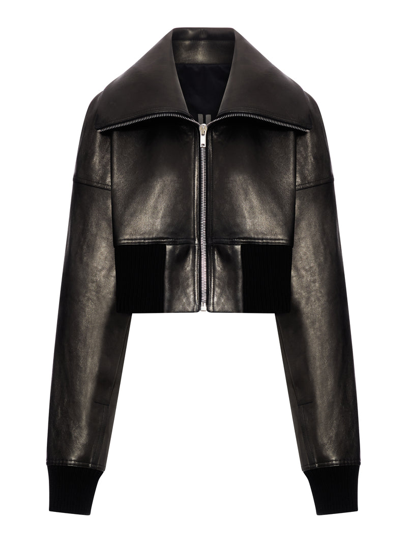 PADDED LEATHER BOMBER JACKET