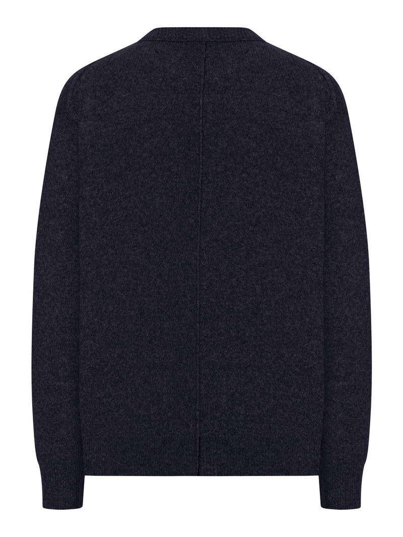 CREW NECK SWEATER IN MELANGE EFFECT WOOL