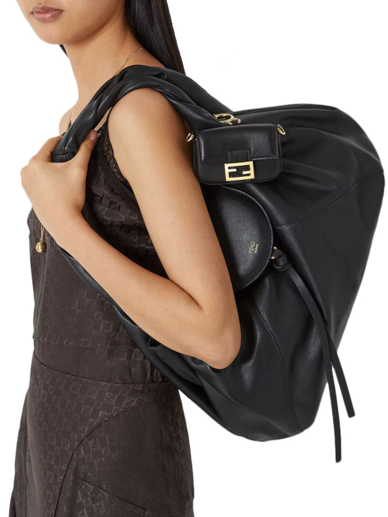 NANO BAGUETTE CHARM IN BLACK NAPPA