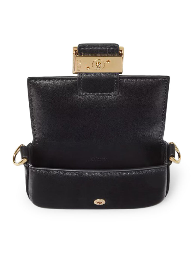 NANO BAGUETTE CHARM IN BLACK NAPPA