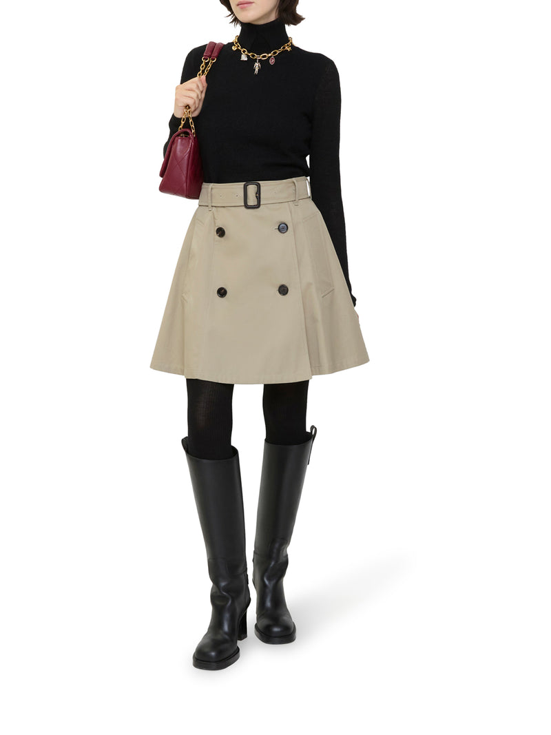 GABARDINE TRENCH MINISKIRT