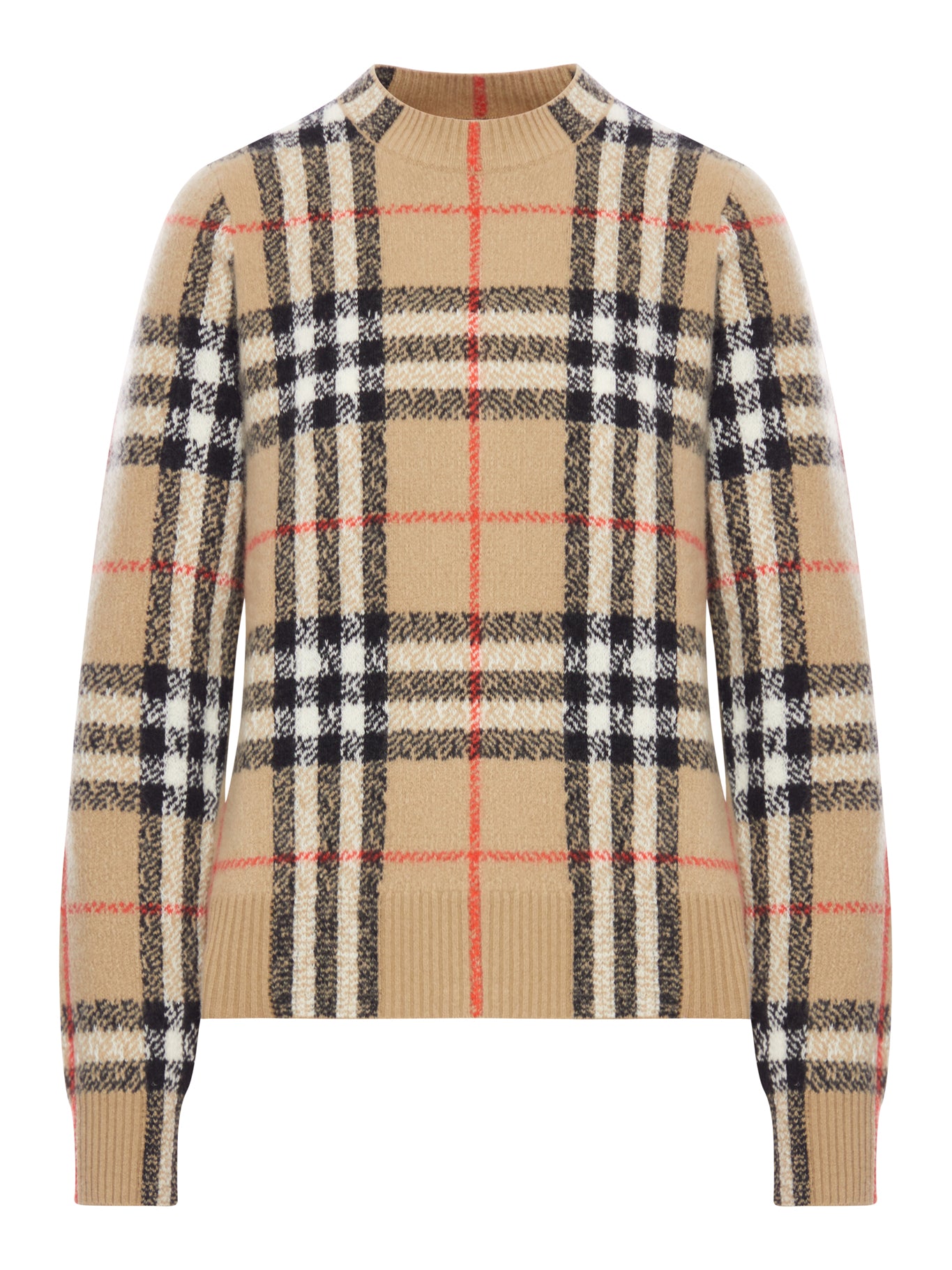 CHECKED WOOL AND CASHMERE SWEATER