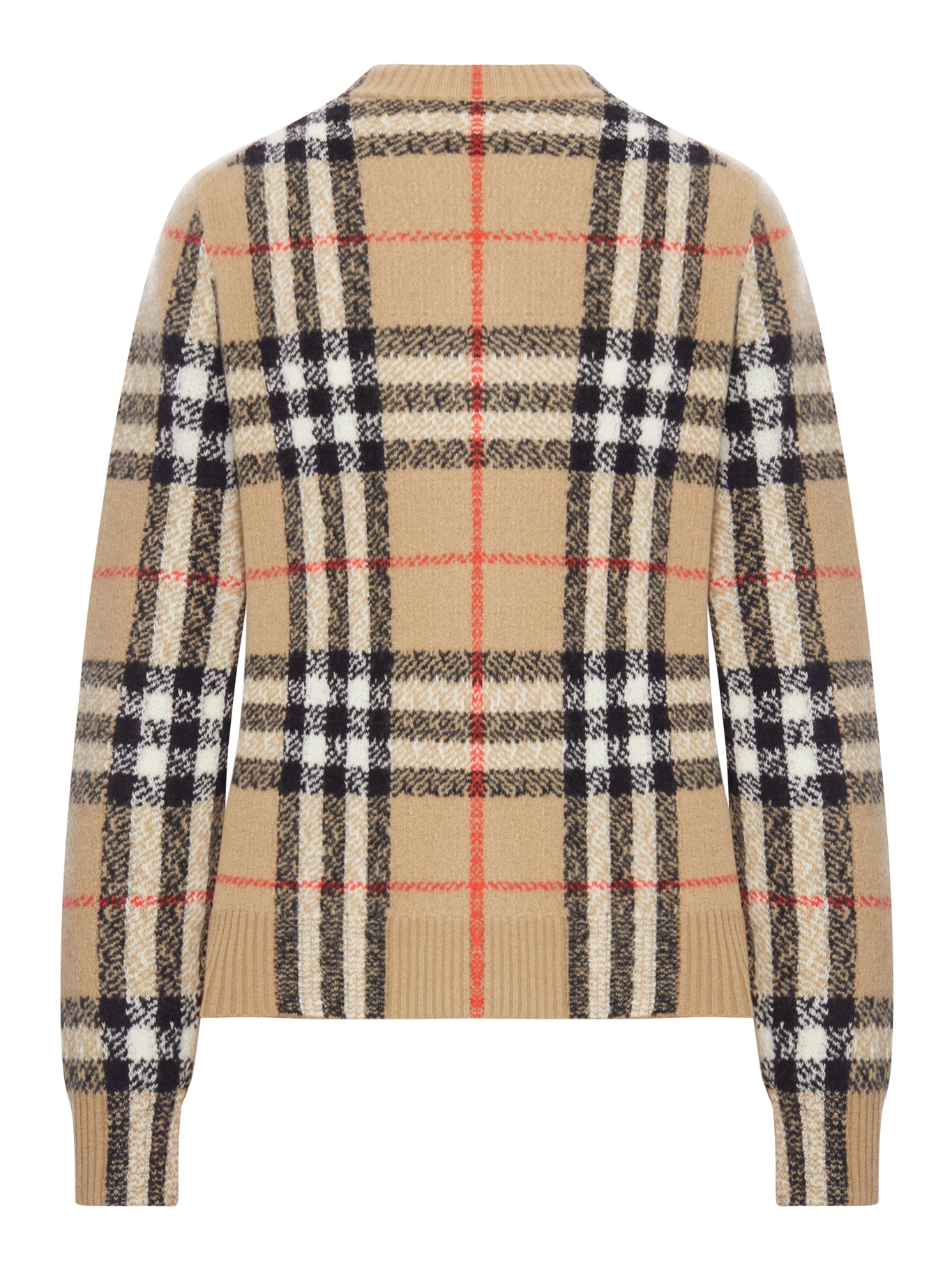 CHECKED WOOL AND CASHMERE SWEATER