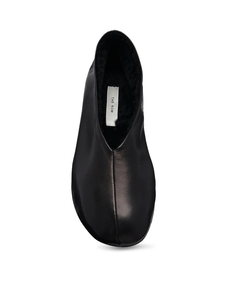 STELLA SLIPPER IN LEATHER AND SHEARLING