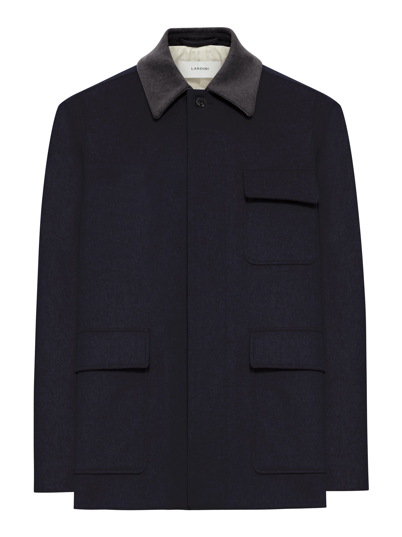 LORO PIANA CAPOLAVORO WOOL JACKET WITH CONTRASTING COLLAR