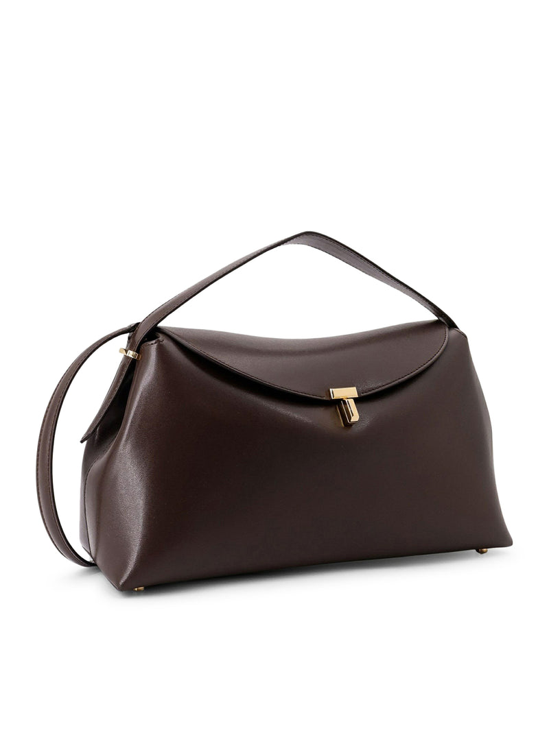 T-LOCK LEATHER SHOULDER BAG