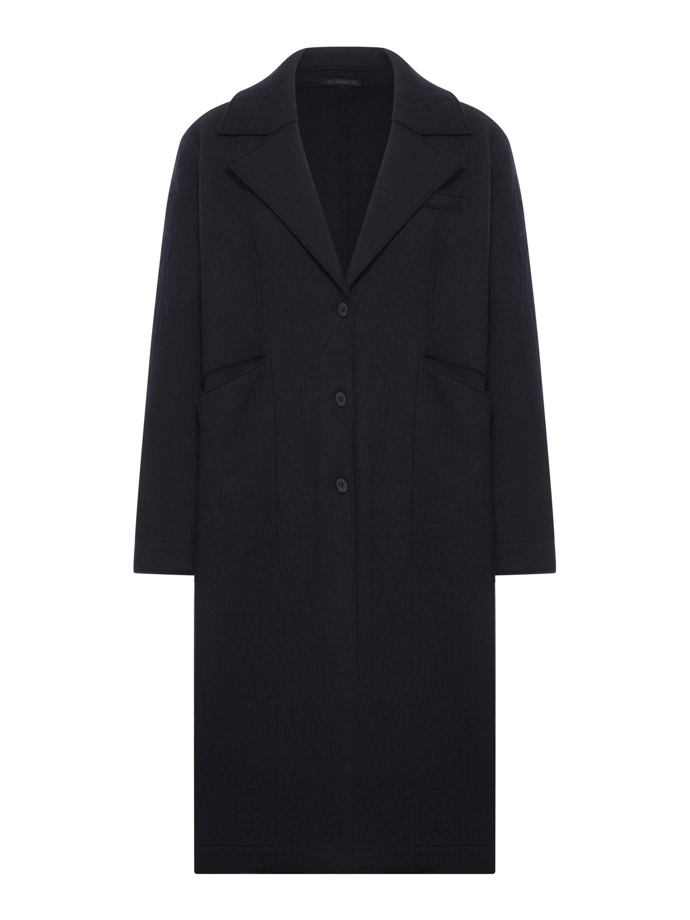 LONG SINGLE-BREASTED WOOL COAT