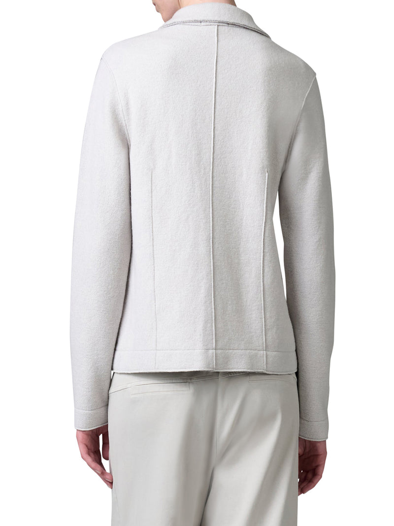 SHAPED WOOL JACKET WITH HERRINGBONE PATTERN INSIDE