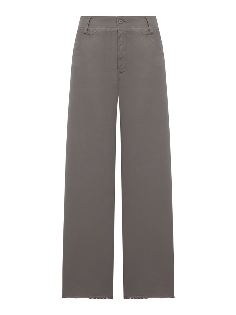 WIDE-LEG TROUSERS IN STRETCH COTTON BLEND