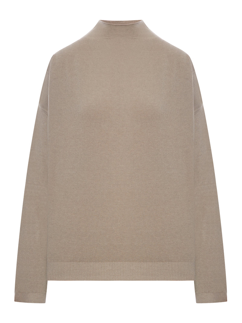 WOOL BLEND HIGH NECK SWEATER