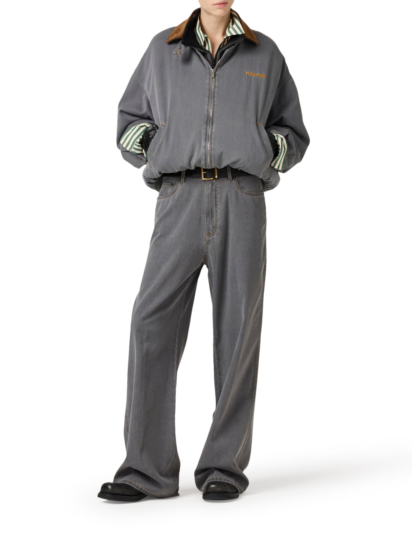 CHAMBRAY DENIM TROUSERS