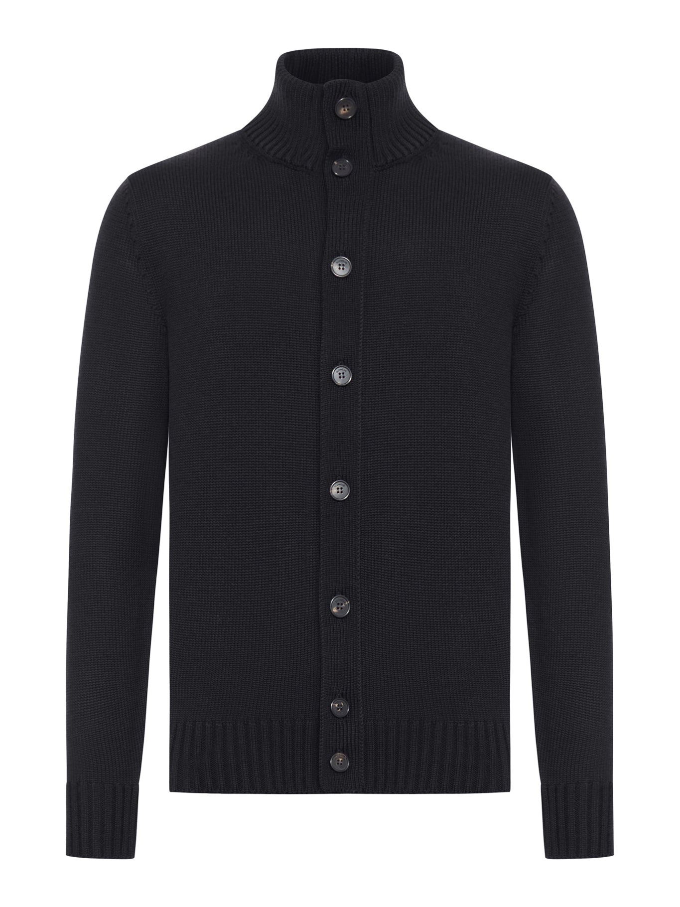 WOOL HIGH NECK CARDIGAN