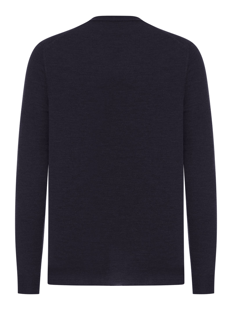V-NECK SWEATER IN FINE COMBED WOOL