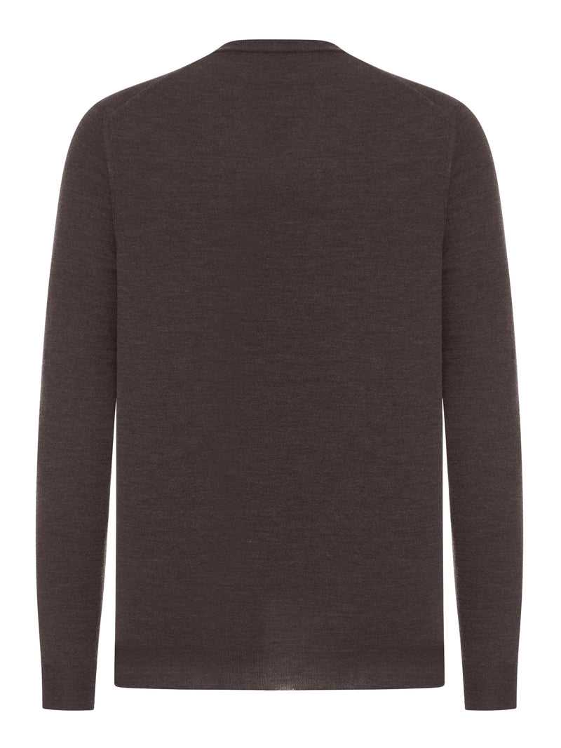 V-NECK SWEATER IN FINE COMBED WOOL