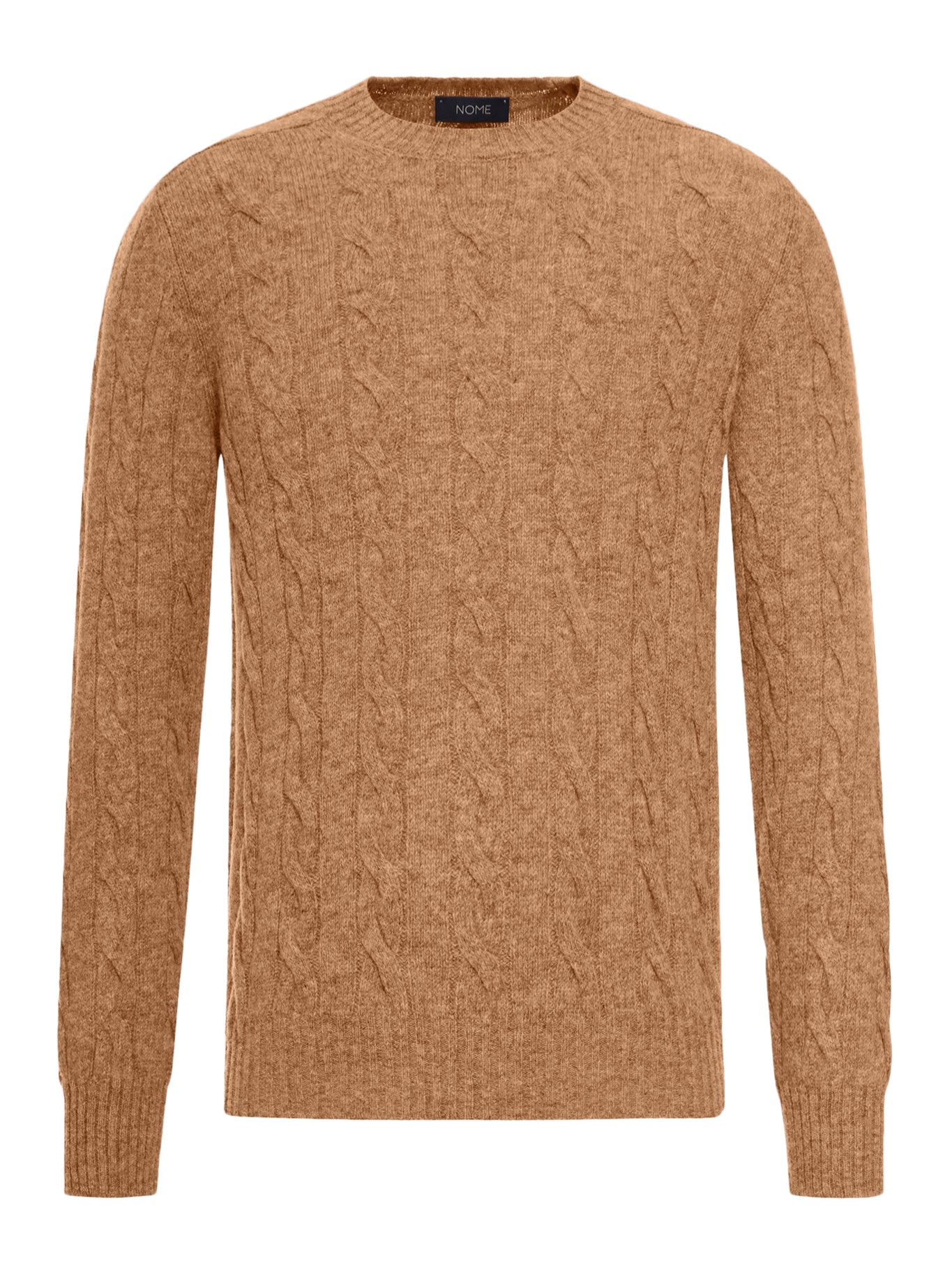 CABLE-KNIT WOOL CREW NECK