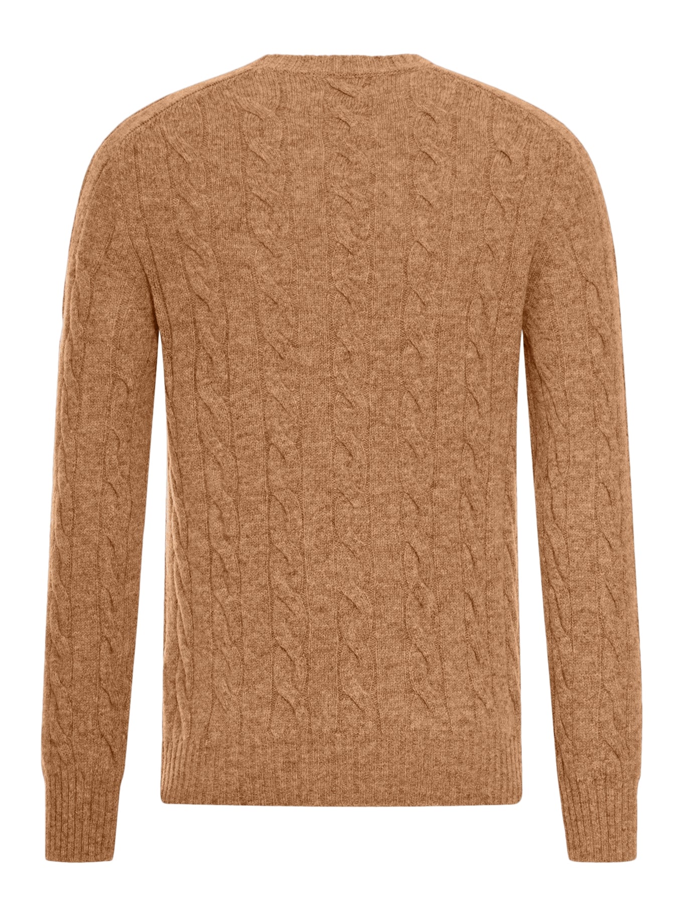 CABLE-KNIT WOOL CREW NECK