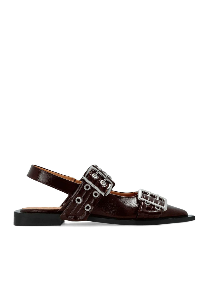 BURGUNDY BALLET FLAT WITH BUCKLE