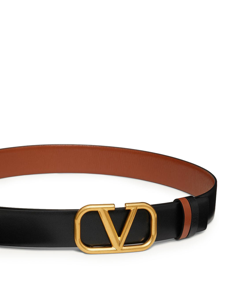 REVERSIBLE VLOGO SIGNATURE BELT IN POLISHED CALFSKIN 30 MM
