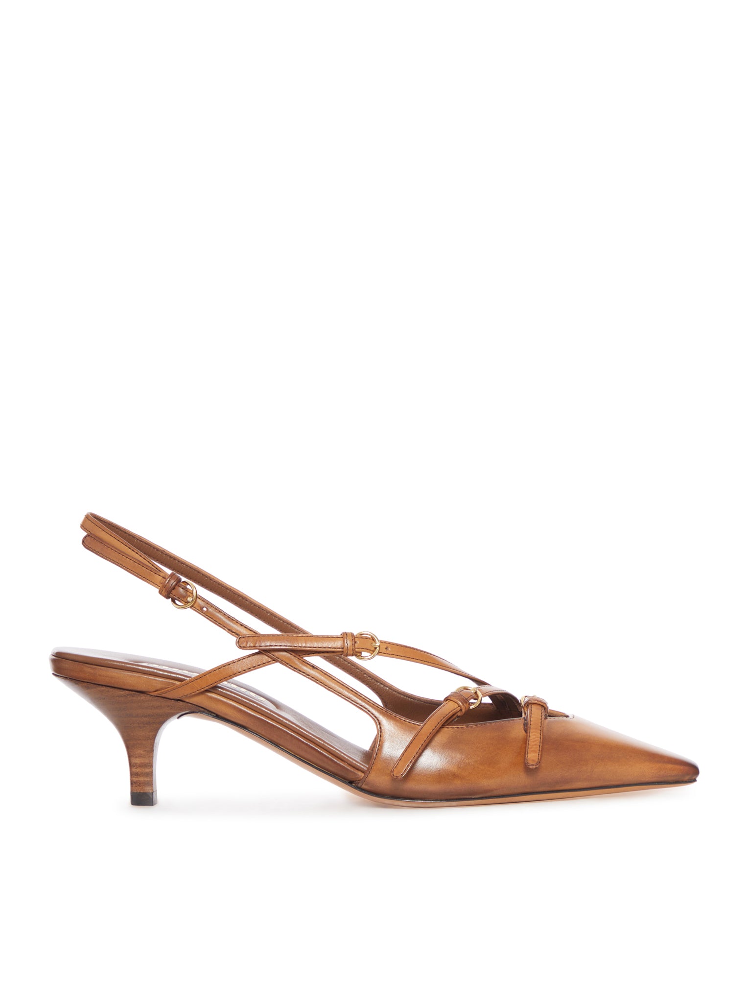 LEATHER SLINGBACK WITH BUCKLES
